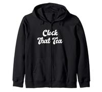 Clock That Tea Gen Z Slang Teen Gossip Deception Tween Truth Zip Hoodie