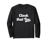 Clock That Tea Meme Gen Z Slang Truth Teen Lies Tween Gossip Long Sleeve T-Shirt
