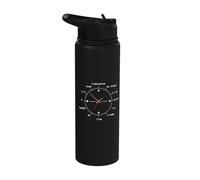 Clock Time for Maths Fans Mathematics Formula School Uni Stainless Steel Insulated Water Bottle