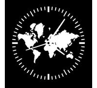 Clock Travel Tourism Abstract Map World Home Idea Wall Stickers Paster Paper 36x36cm Multiple Size Options S-White