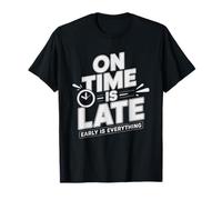 Clock Watching Character Time Late Anxiety Humor Chronically T-Shirt