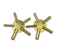 Clock Winding Keys Brass Spider Odd/Even Pair Key Wind Old Clocks 10 Sizes