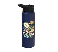 Clocked Out Retirement 2026 Beach Stainless Steel Insulated Water Bottle