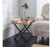 Clockhouse Butlers Side Table Carbon and Natural Oak