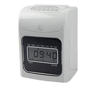 Clocking in Machine, English Attendance Machine Electronic Time Clock Paper Card Punch Employees Check in at Work Power Outage Available(LCD Screen)