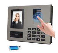 Clocking in Machine for Employees,Clocking in Machines for Small Business,Employee Time Clock Attendance Machine Fingerprint Face PIN No Network Needed with 2.8 in TFT LCD,Voice Prompt,USB Drive