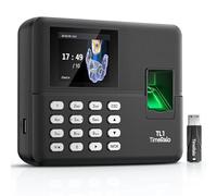 Clocking in Machine for Employees Small Business-Fingerprint and PIN Biometric Time Clock, Office Punch Clock, with U-Disk (0 Monthly Fees)