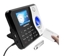 Clocking in Machine - Standalone Card Scanner Attendance Machine with 15 RFID Cards, H3 Fingerprint Time Clocks for Employees Small Business Automatic Calculate Hours(0 Monthly Fees)