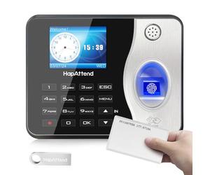 Clocking in Machine - Standalone Card Scanner Attendance Machine with 15 RFID Cards, H3 Fingerprint Time Clocks for Employees Small Business Automatic Calculate Hours(0 Monthly Fees)