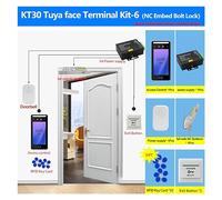 Clocking in Machine, Waterproof Tuya Biometric Time Attendance Machine Electronic Lock Kits Face Recognition Device Clock Recorder Reader(Kit 6)