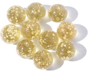 Clockjuan 10 Pcs Gold Marbles Glow in The Dark Marbles for Glass Ball Luminous Ball Runs for Marble Games DIY and Home Decoration Dice and Games(12mm/0.47in)
