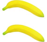Clockjuan 2 Pcs Banana Lifesize Realistic Fruit Plastic Yellow Fruits Simulation Artificial Assorted Fake Decorative Fruits Party Chirstmas Home Decortion Photoshoot Decor
