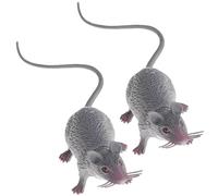 Clockjuan 2Pcs Lifelike Fake Mouse Realistic Mice, Spooky Rat, Halloween Prank, Rubber Rat with Long Tail, Creepy April Fool's Day Decorations