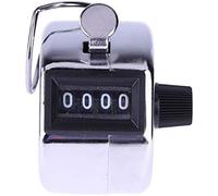Clockjuan 4 Digit Number Hand Held Tally Counter Mini Mechanical Digital Hand Tally Counter Manual Counting Clicker Training Counter（Silver）