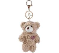 Clockjuan Brown Bear Keychain, Animals Bag Pendant, DIY Trinket Keyring Car Keychain Pink Heart Teddy Bears Automobile Keychains, Kawaii