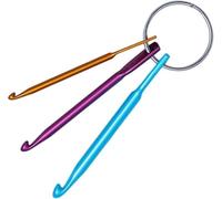 Clockjuan Crochet Hook Keychain Kit Mini Creative Keychains Zinc Alloy Key Chain DIY Crafts Knitting Needle Tools for Travel Outdoor 3/4/5mm Portable Crochet Keychains