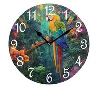 Clocks Tropical Forests Parrots Leaves Wall Clock 25CM