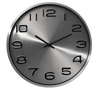 Clockswise Modern Decorative Aluminum Round Wall Clock for Living Room, Kitchen, Dining Room, Silver (QI004511.SI)