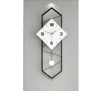 ClockUniverse Large Pendulum Wall Clock - Modern Silent Sweep Design, 70cm x 30cm, Black and White Decorative Oversized Clock for Living Room Wall Décor