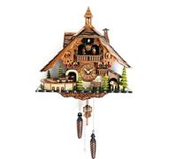 CLOCKVILLA HETTICH-UHREN Black Forest Cuckoo Clock Black Forest House Quartz Movable Railway Train Music