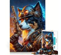Clockwork Guardian Jigsaw Puzzles for Adults 1000 Piece Recreational Game Clean Connection Pattern Assemble Table Accent (38x26cm)