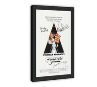 Clockwork Orange Movie Poster Signed by Malcolm McDowell Patrick Magee Stanley Kubrick Canvas Poster Wall Art Decor Print Picture Paintings for Living Room Bedroom Decoration Frame-style 24x36inch(60x