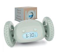 CLOCKY Extra Loud Alarm Clock for Heavy Sleepers on Wheels Rolls Runs Away Vibrating, Easy to Set Super Smart Snooze Digital Bed Shaker Alarm Clock Funny Gift for Adults Kids Teens Bedrooms (Sage)