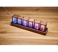 ClocTeck Nixie Tube Clock Wooden Digital Clock for Bedroom, Support Timer, Alarm and 12/24h Display,- A Retro Gift to Decorate Your Desk and Bedroom