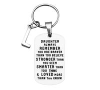 ClodeEU Gifts Keyring for Women, to My Daughter Never Forget I Love You Christmas Ornaments 26 Letters Keychain Elegant Jewelry Gifts Accessory