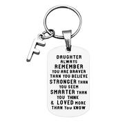 ClodeEU Gifts Keyring for Women, to My Daughter Never Forget I Love You Christmas Ornaments 26 Letters Keychain Elegant Jewelry Gifts Accessory
