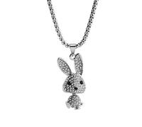 ClodeEU Jewelry for Women Girls Full Diamond Rabbit Pendant Women's Necklace Jumping Personality Long Sweater Chain Pendant Wedding Gifts for Special Occasion