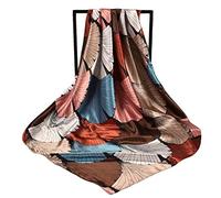 ClodeEU Satin Scarf Ladies Scarves, Women Casual Scarf Silk Flower Printed Silk Scarf Printing Square Scarf Turban for Summer Beach Coffee, One Size