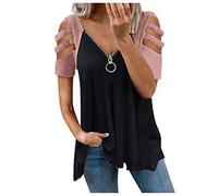 ClodeEU Womens Sexy T Shirt Fall Elegant Prints Off-The-Shoulder Long-Sleeve Tops Casual Loose Tee Shirts Ladies V Neck Jumper Pullover, Red_5, XL