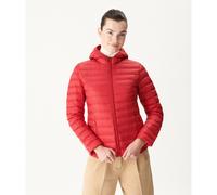 Cloe Quilted Padded Jacket with Hood and Zip Fastening Red