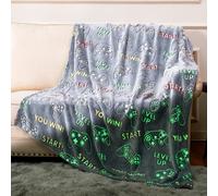 Cloele Glow in the Dark Gaming Blanket,Grey Game Controller,50x60in