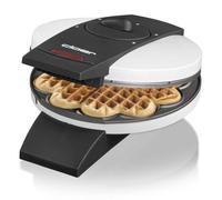 Cloer 1621 waffle maker for classic heart waffles, 930 W, waffle size 15.5 cm, infinitely selectable browning level, white, metal