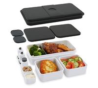 cloer Bento Box 800S2-1 Lunch Box Set 2 15 Pieces BPA 2.1 litres XXL Format Stackable and Separable Practical Lunch Box for Work, School or Leisure, for Adults and Children