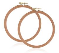 Clofiak 2Pcs 6 Inch Wooden Embroidery Hoops, Beech Cross Stitch Frame with Copper-Plated Screw, Embroidery Rings for Art Craft Sewing, Home Ornaments