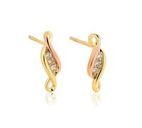 Clogau 9ct Yellow And Rose Gold Past Present Future Stud Earrings - G44191