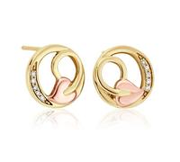 Clogau 9ct Yellow And Rose Gold Tree Of Life Diamond Stud Earrings - G44192