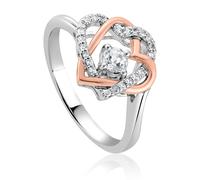 Clogau Always in my Heart Sterling Silver White Topaz Ring - P CLG-1817/P