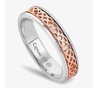 Clogau Annwyl Silver 9ct Rose Gold Slim Channel Band Ring 3SCWR-P