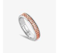 Clogau Annwyl Silver 9ct Rose Gold Slim Channel Band Ring 3SCWR-P