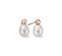 Clogau Beachcomber Silver and Pearl Stud Earrings SILVER & 9CT ROSE GOLD