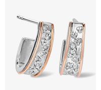 Clogau Cariad Sparkle Half Hoop Earrings 3SCCBE01