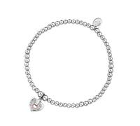 Clogau Cariad Sparkle Heart Affinity Sterling Silver Bead Bracelet 16.5-17.5cm - Sterling Silver