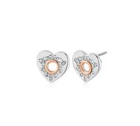 Clogau Cariad Sparkle Sterling Silver Sparkle White Topaz Stud Earrings