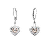 Clogau Cariad Sterling Silver Sparkle Heart Hook Earrings - Silver CLG-1382