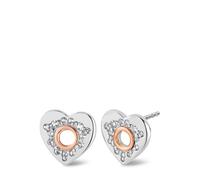 Clogau Cariad Sterling Silver Sparkle Stud Earrings Topaz STERLING SILVER AND 9CT ROSE GOLD ONE SIZE