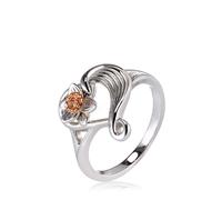 Clogau Catherine Huntley Daffodil Diamond Ring STERLING SILVER & 9CT ROSE GOLD SIZE K